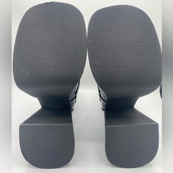 Dolls Kill Black Combat Boots with Silver Buckles - Picture 4 of 7